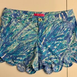 Lilly Pulitzer Aqua and Teal Shorts Size 4